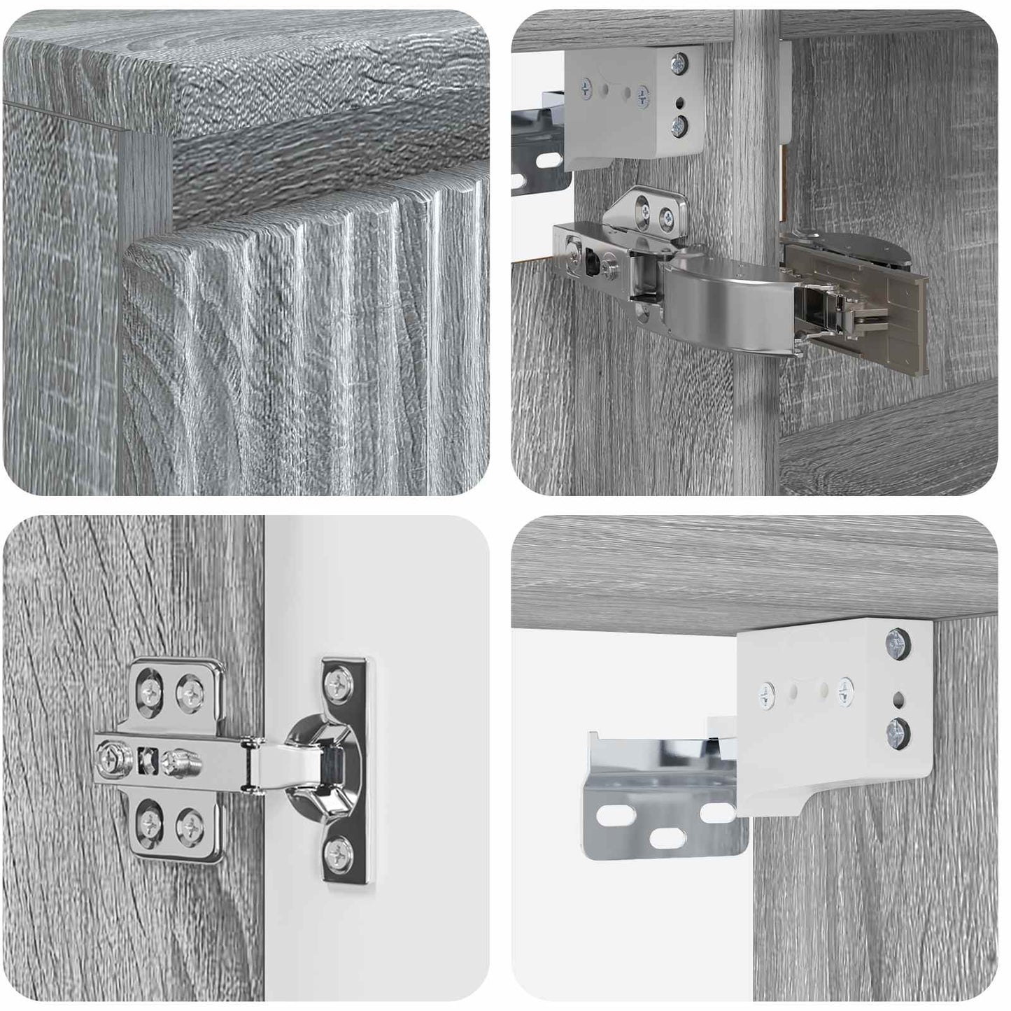 vidaXL Bathroom Furniture Set 4 pcs Grey Sonoma