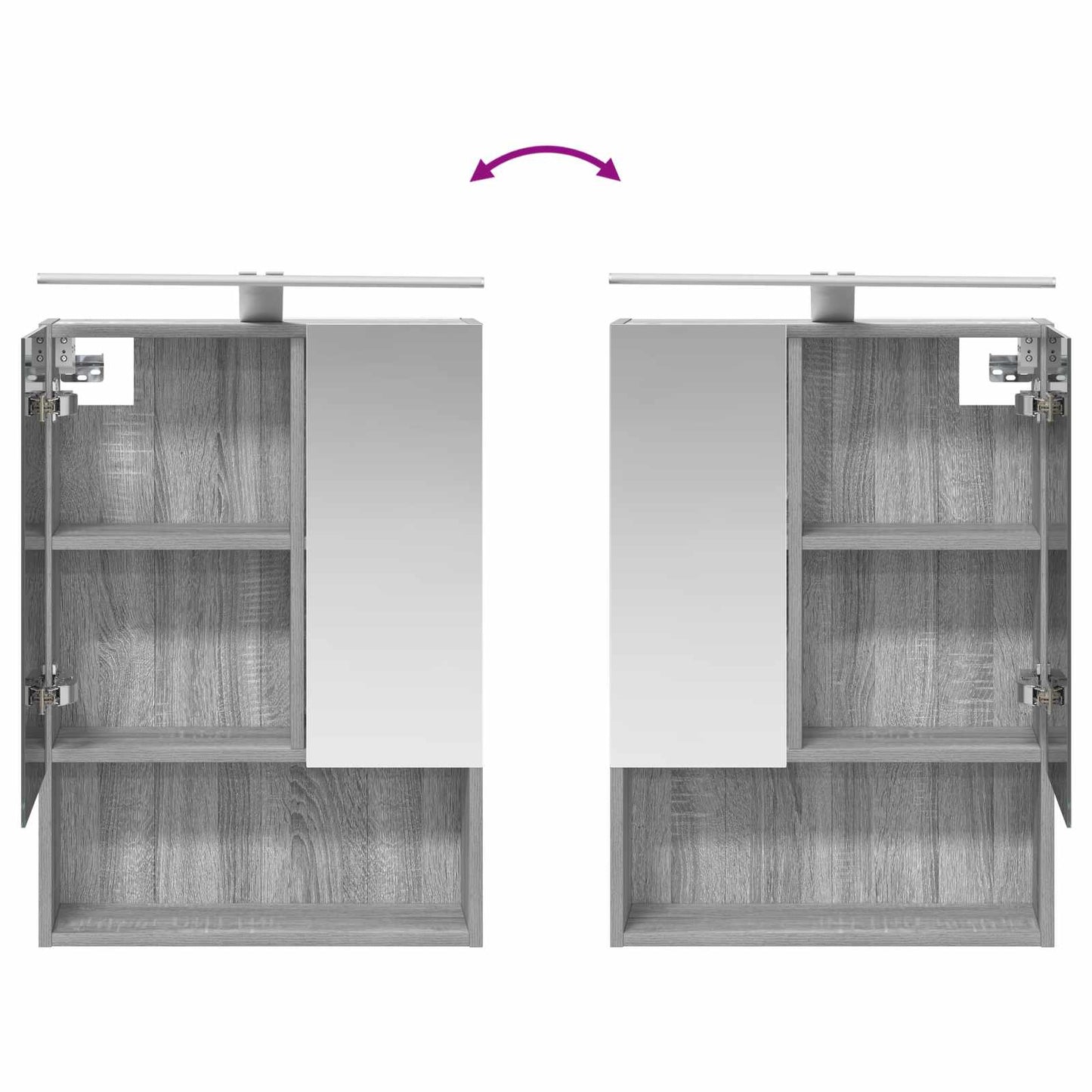 vidaXL Bathroom Furniture Set 4 pcs Grey Sonoma