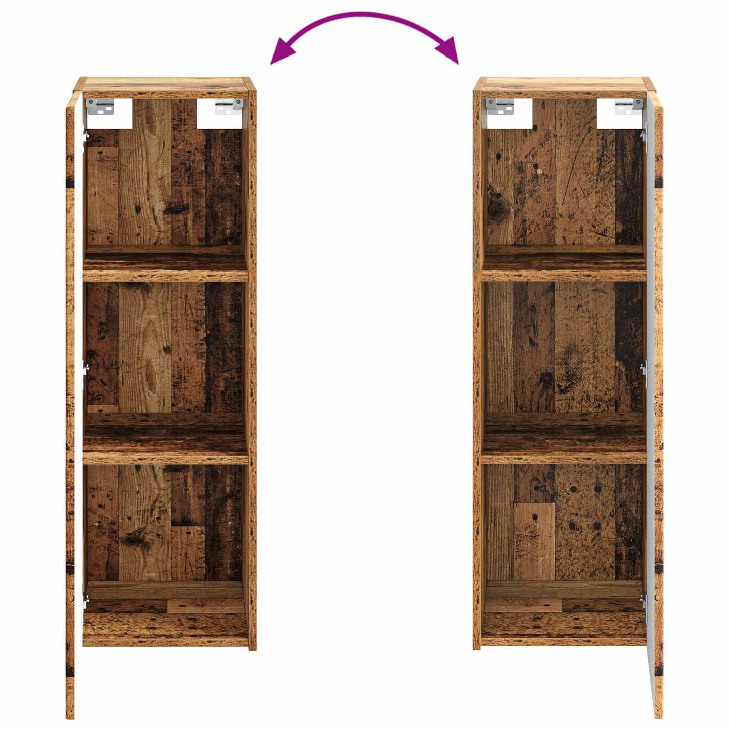 vidaXL Bathroom Furniture Set 4 pcs Old Wood Engineered Wood and Glass