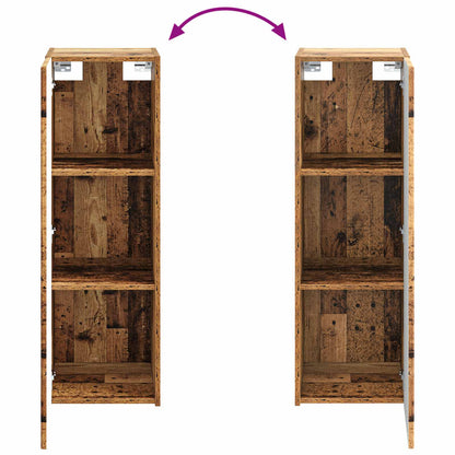 vidaXL Bathroom Furniture Set 4 pcs Old Wood Engineered Wood and Glass