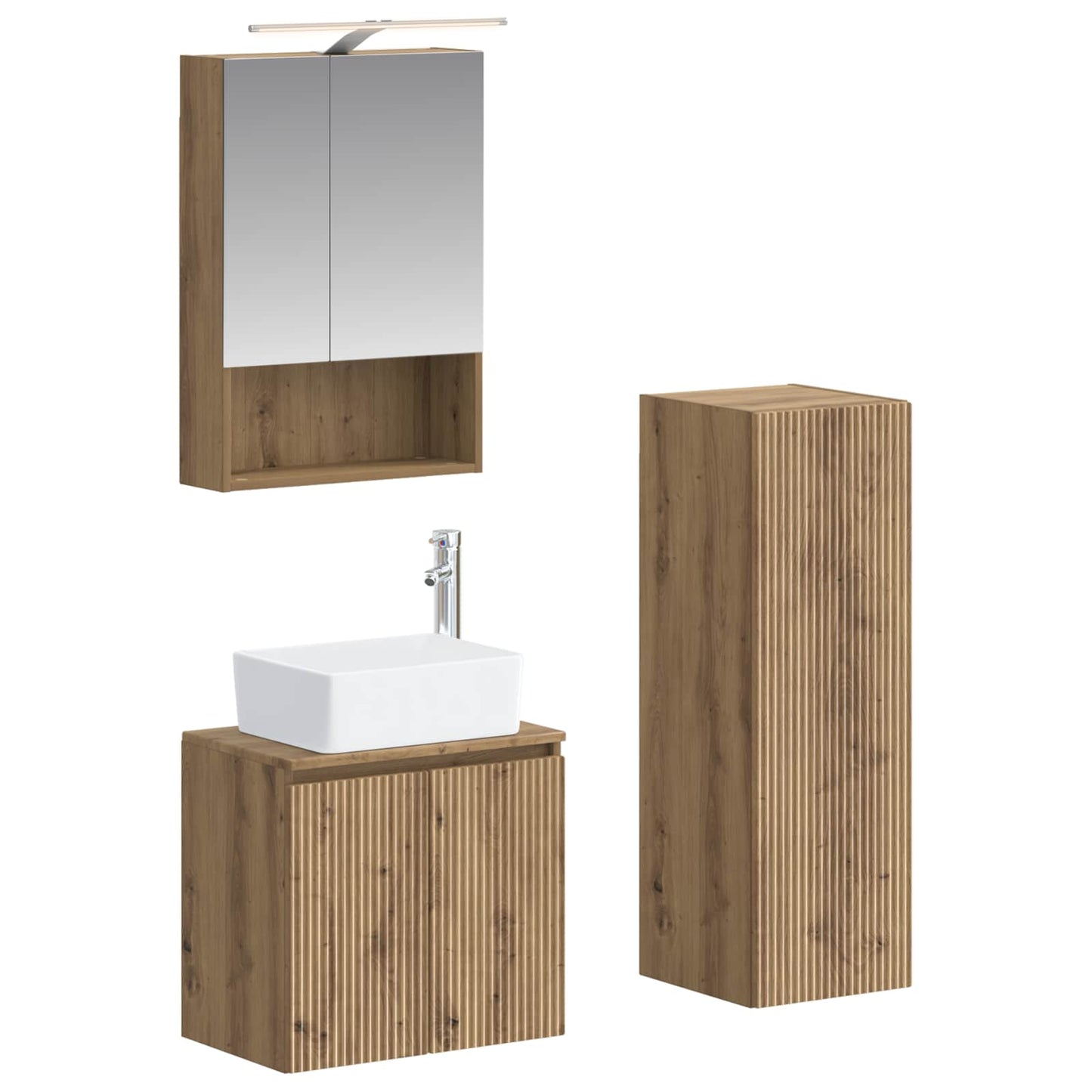 vidaXL Bathroom Furniture Set 4 pcs Artisan Oak