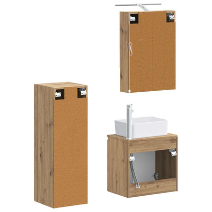 vidaXL Bathroom Furniture Set 4 pcs Artisan Oak