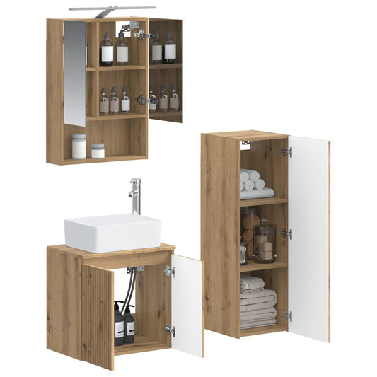 vidaXL Bathroom Furniture Set 4 pcs Artisan Oak