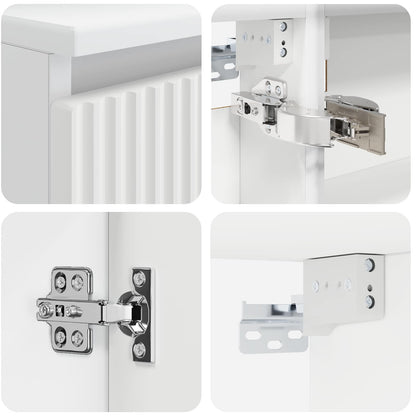 vidaXL Bathroom Furniture Set 4 pcs White Engineered Wood and Glass