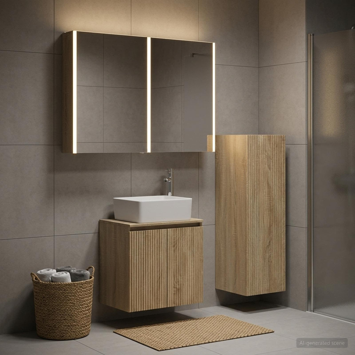 vidaXL Bathroom Furniture Set 4 pcs Sonoma Oak