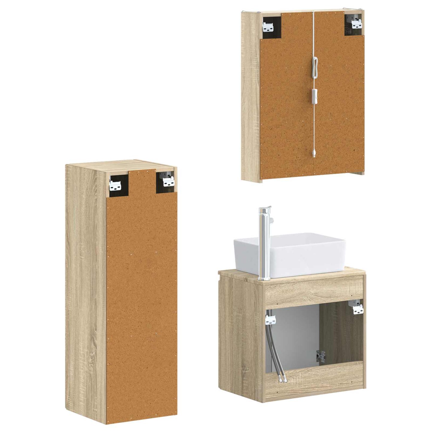vidaXL Bathroom Furniture Set 4 pcs Sonoma Oak