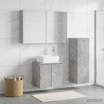 vidaXL Bathroom Furniture Set 4 pcs Concrete Grey