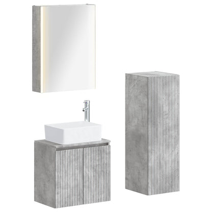 vidaXL Bathroom Furniture Set 4 pcs Concrete Grey