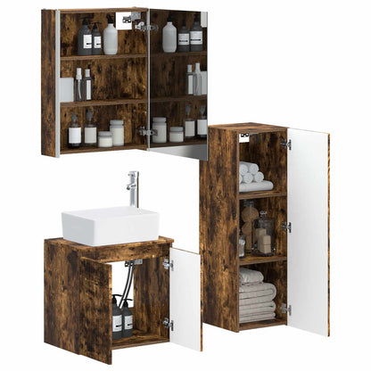 vidaXL Bathroom Furniture Set 4 pcs Smoked Oak