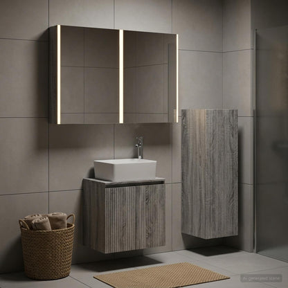 vidaXL Bathroom Furniture Set 4 pcs Grey Sonoma