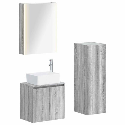 vidaXL Bathroom Furniture Set 4 pcs Grey Sonoma
