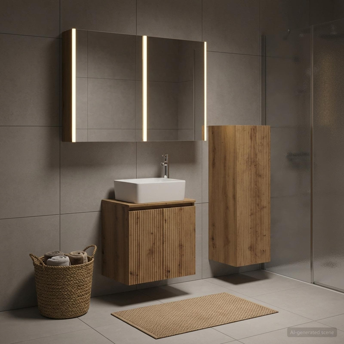vidaXL Bathroom Furniture Set 4 pcs Artisan Oak