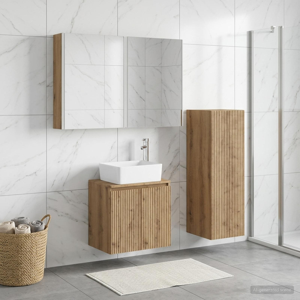 vidaXL Bathroom Furniture Set 4 pcs Artisan Oak