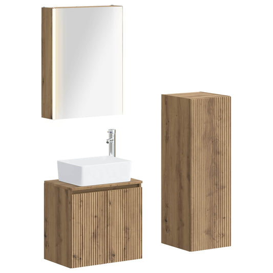 vidaXL Bathroom Furniture Set 4 pcs Artisan Oak