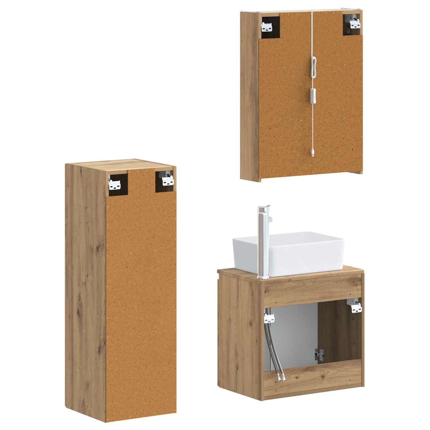vidaXL Bathroom Furniture Set 4 pcs Artisan Oak