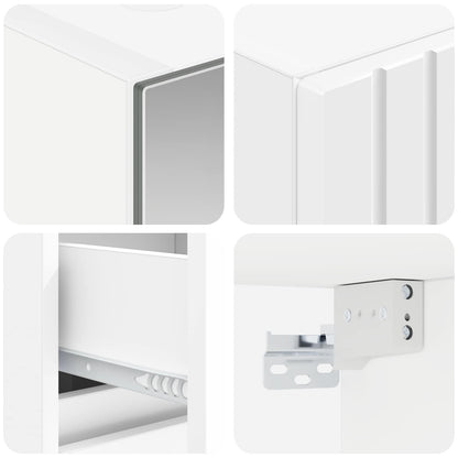 vidaXL Bathroom Furniture Set 4 pcs White Engineered Wood and Glass