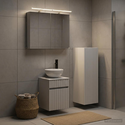 vidaXL Bathroom Furniture Set 4 pcs White Engineered Wood and Glass