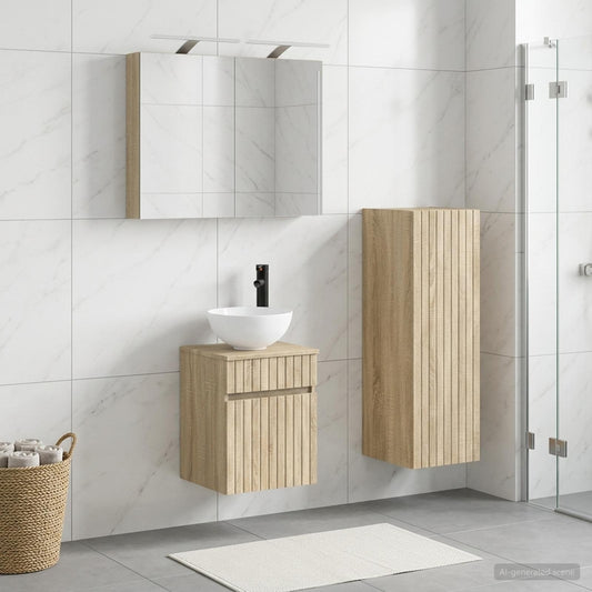 vidaXL Bathroom Furniture Set 4 pcs Sonoma Oak