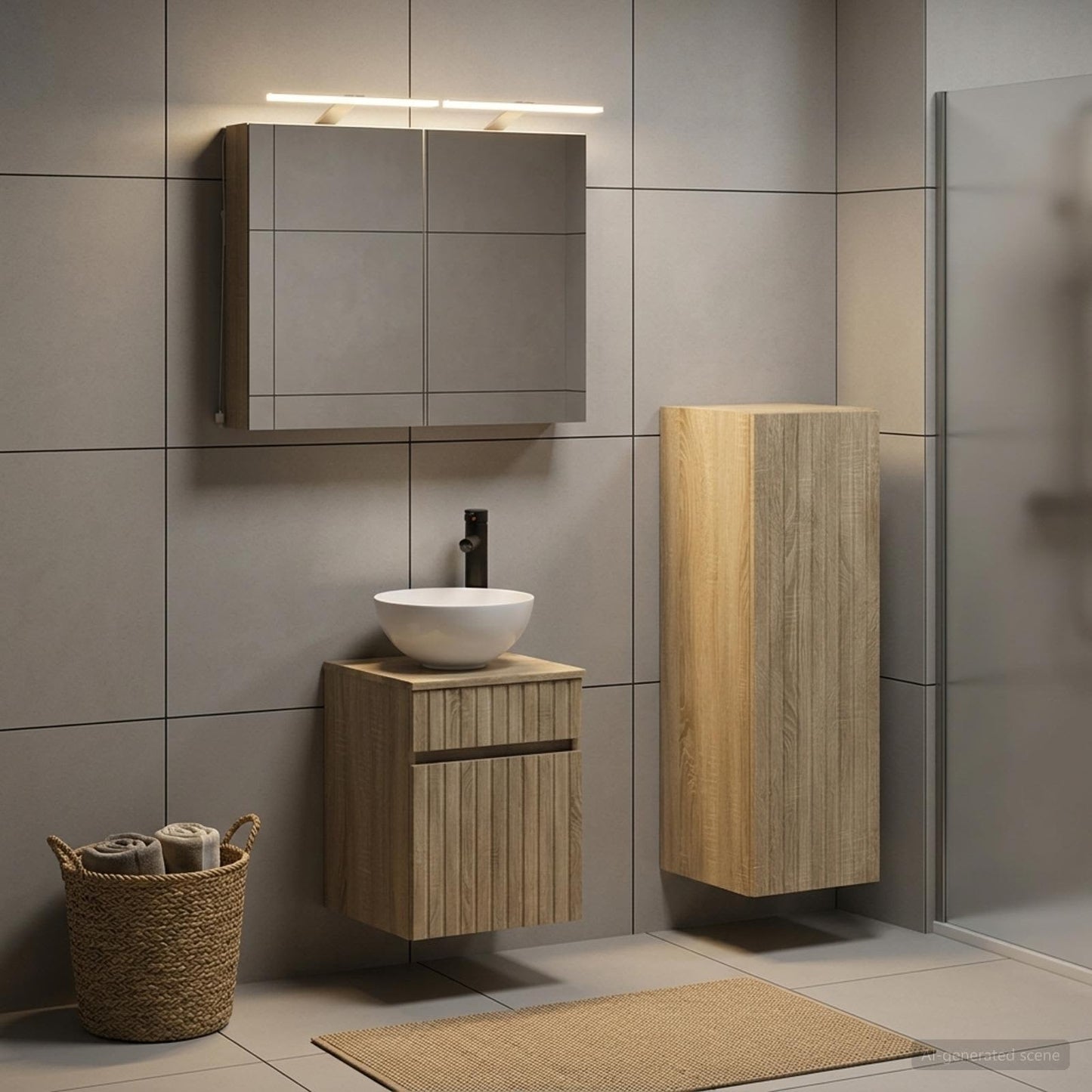 vidaXL Bathroom Furniture Set 4 pcs Sonoma Oak