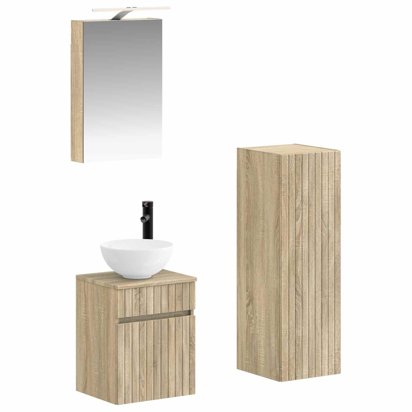 vidaXL Bathroom Furniture Set 4 pcs Sonoma Oak