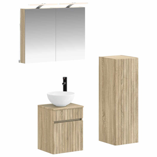 vidaXL Bathroom Furniture Set 4 pcs Sonoma Oak