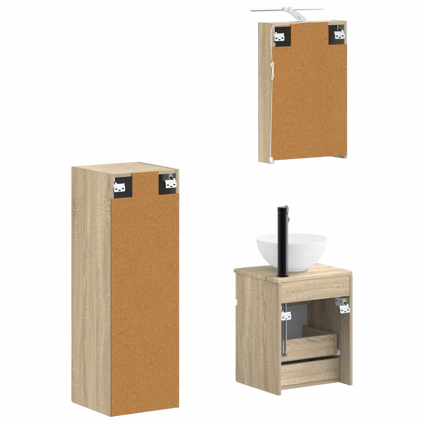 vidaXL Bathroom Furniture Set 4 pcs Sonoma Oak
