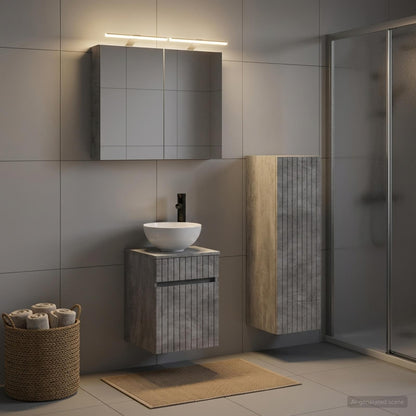 vidaXL Bathroom Furniture Set 4 pcs Concrete Grey