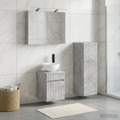 vidaXL Bathroom Furniture Set 4 pcs Concrete Grey