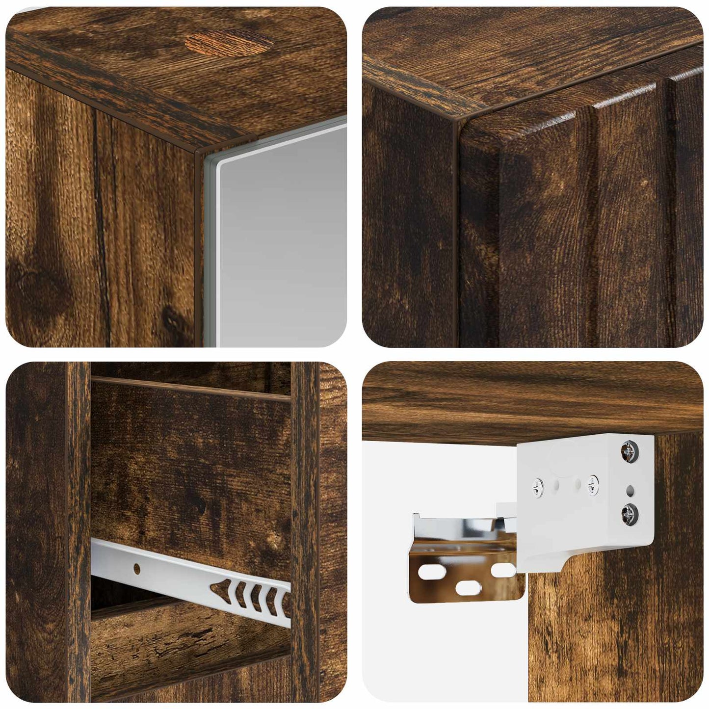vidaXL Bathroom Furniture Set 4 pcs Smoked Oak