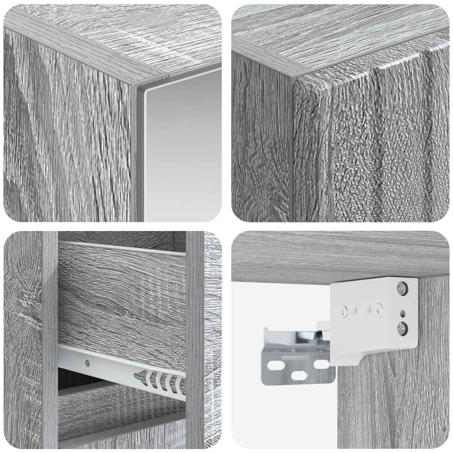 vidaXL Bathroom Furniture Set 4 pcs Grey Sonoma