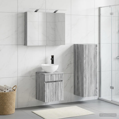 vidaXL Bathroom Furniture Set 4 pcs Grey Sonoma