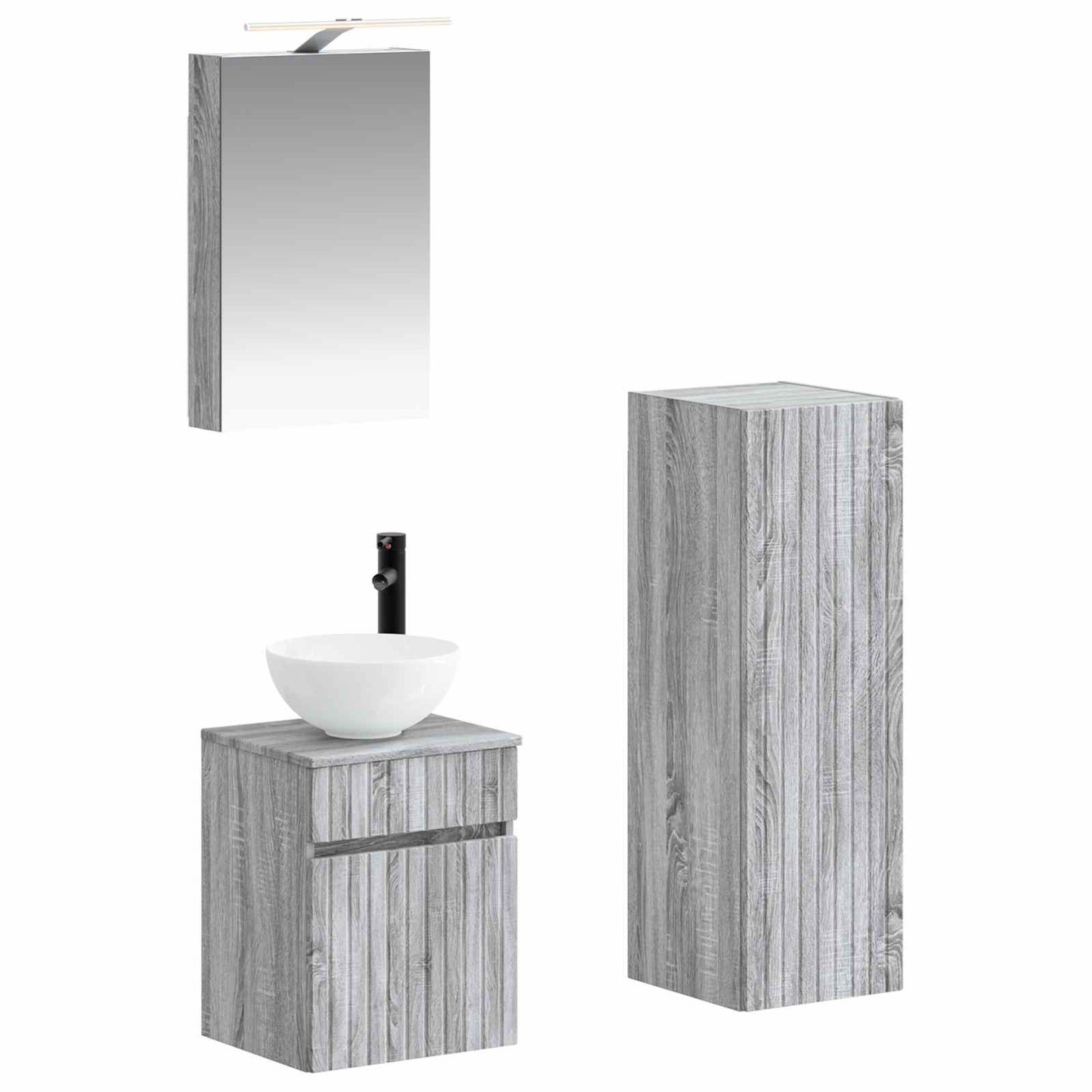 vidaXL Bathroom Furniture Set 4 pcs Grey Sonoma