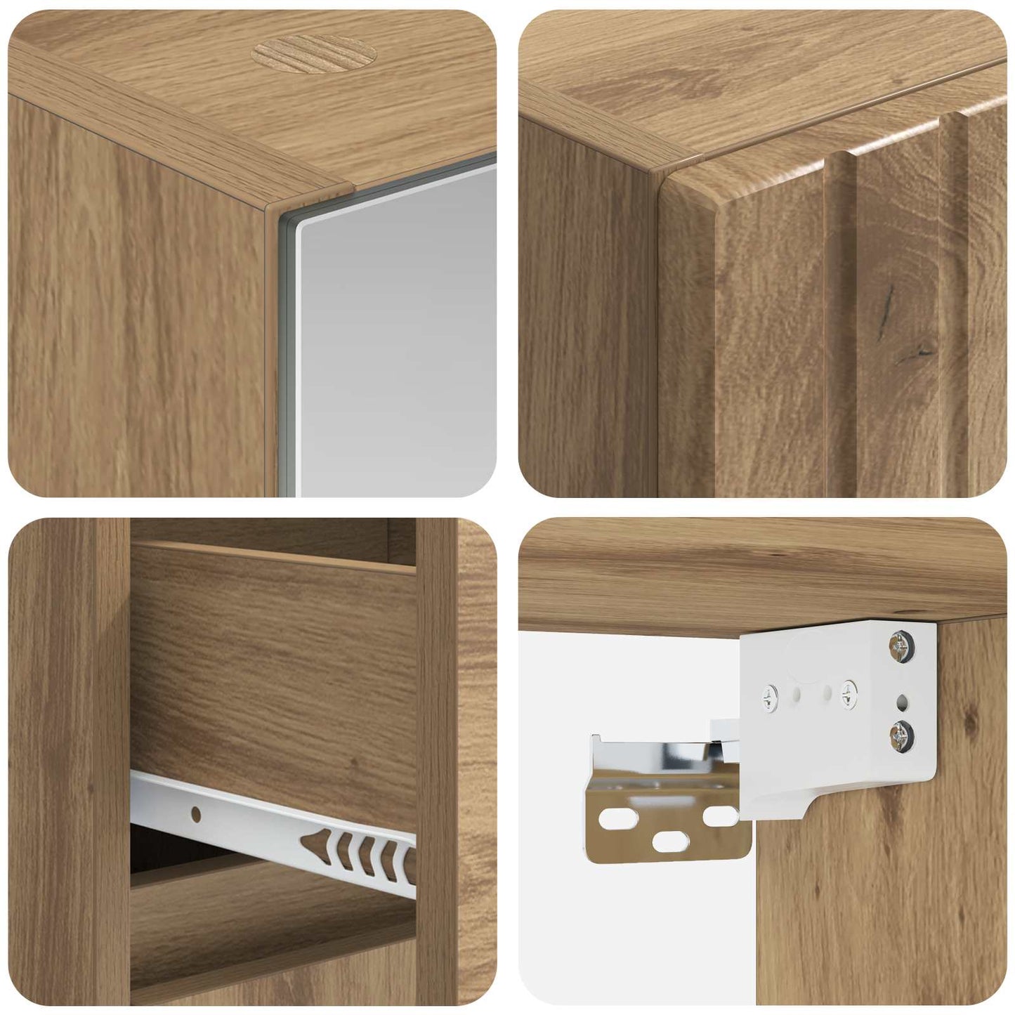 vidaXL Bathroom Furniture Set 4 pcs Artisan Oak
