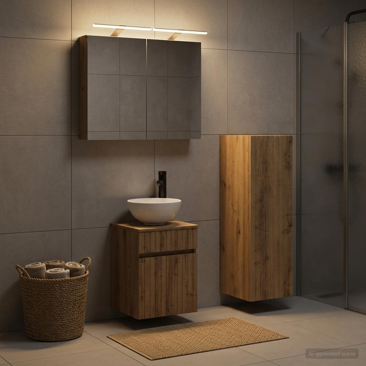 vidaXL Bathroom Furniture Set 4 pcs Artisan Oak