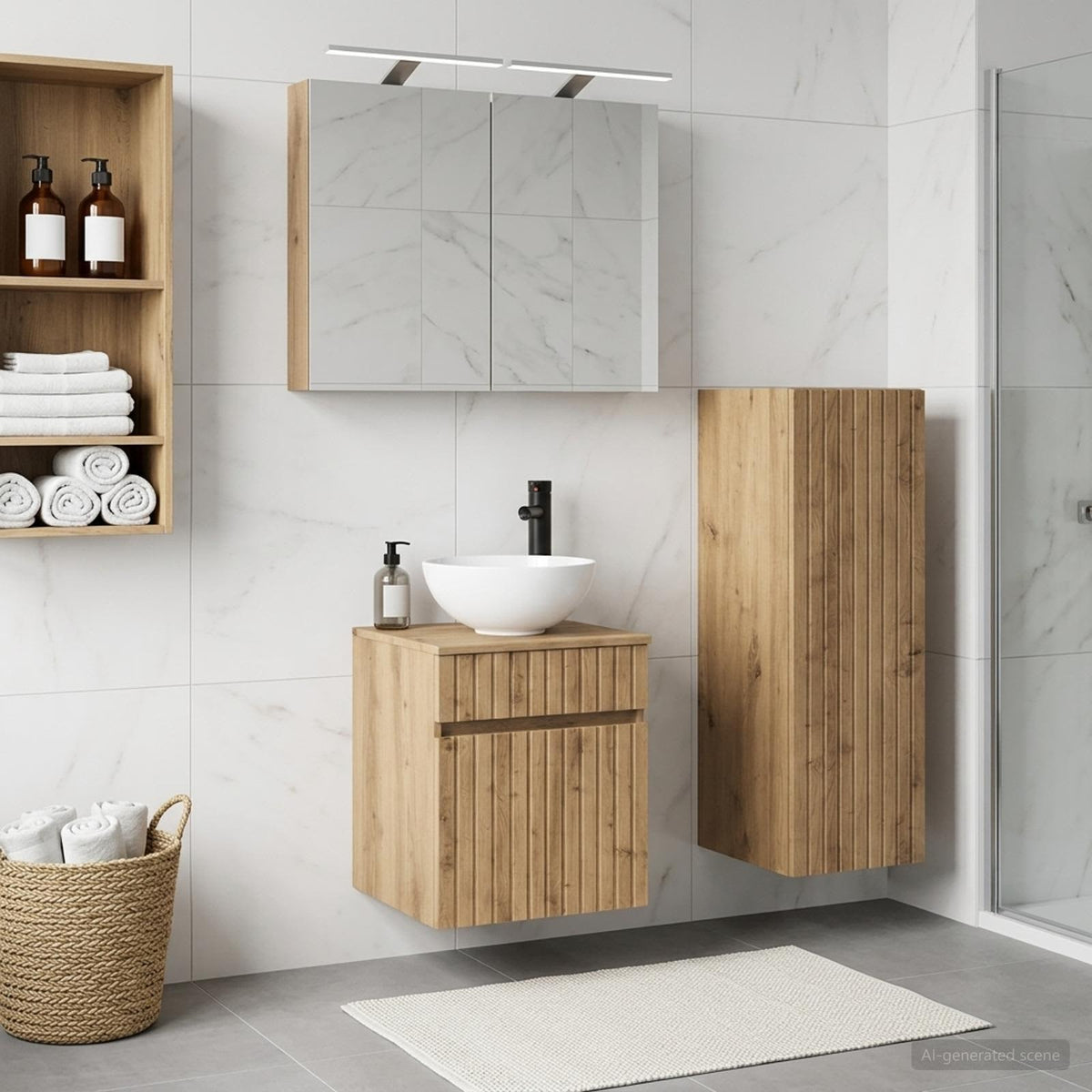 vidaXL Bathroom Furniture Set 4 pcs Artisan Oak