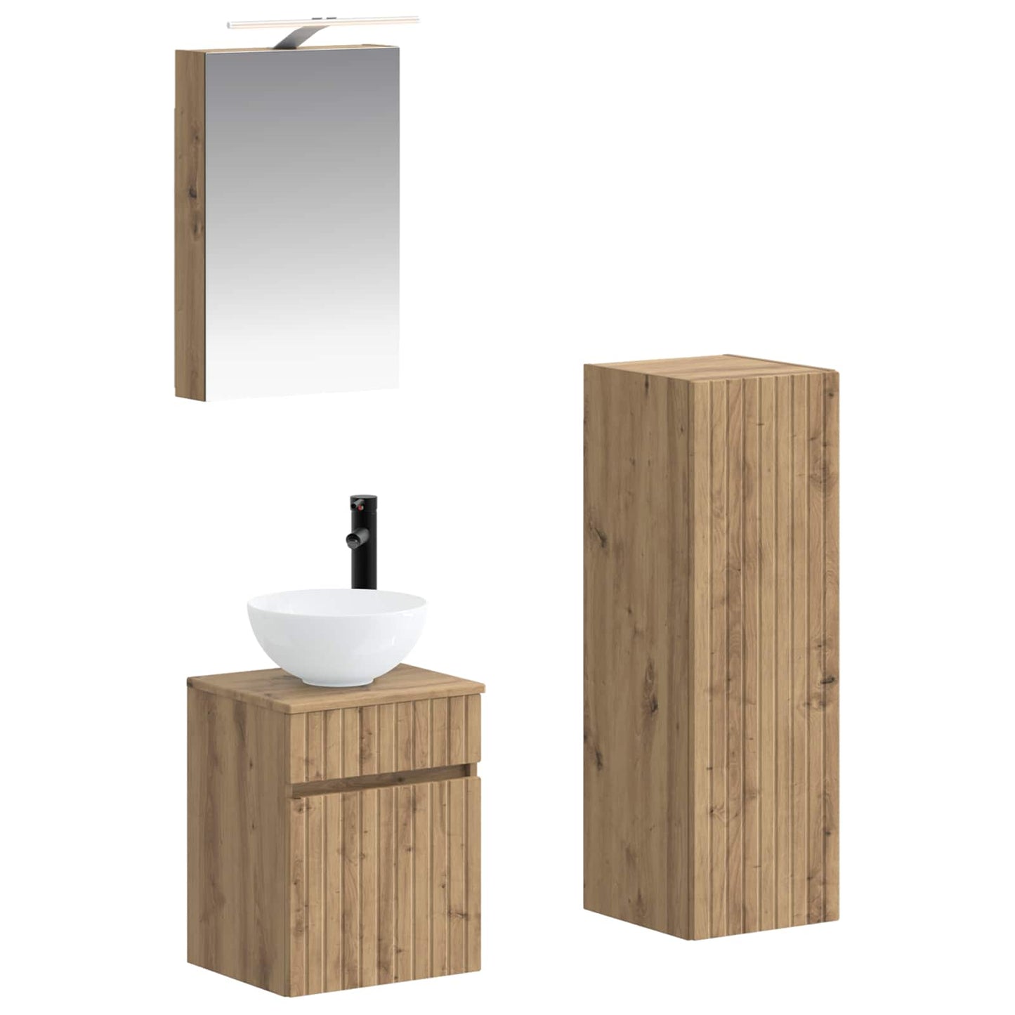 vidaXL Bathroom Furniture Set 4 pcs Artisan Oak