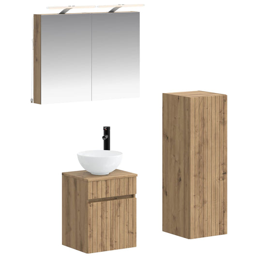 vidaXL Bathroom Furniture Set 4 pcs Artisan Oak