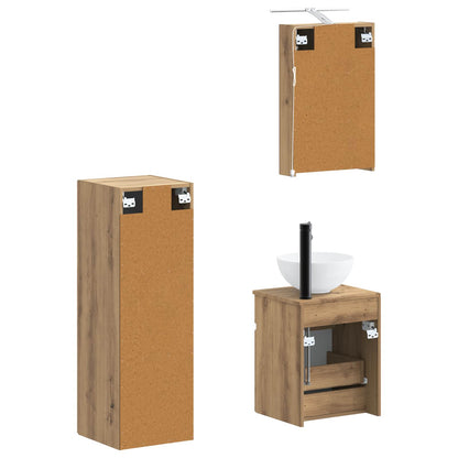 vidaXL Bathroom Furniture Set 4 pcs Artisan Oak