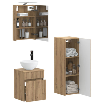 vidaXL Bathroom Furniture Set 4 pcs Artisan Oak