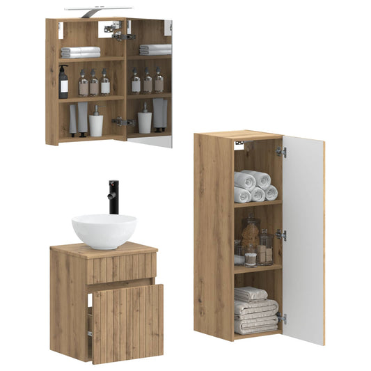 vidaXL Bathroom Furniture Set 4 pcs Artisan Oak