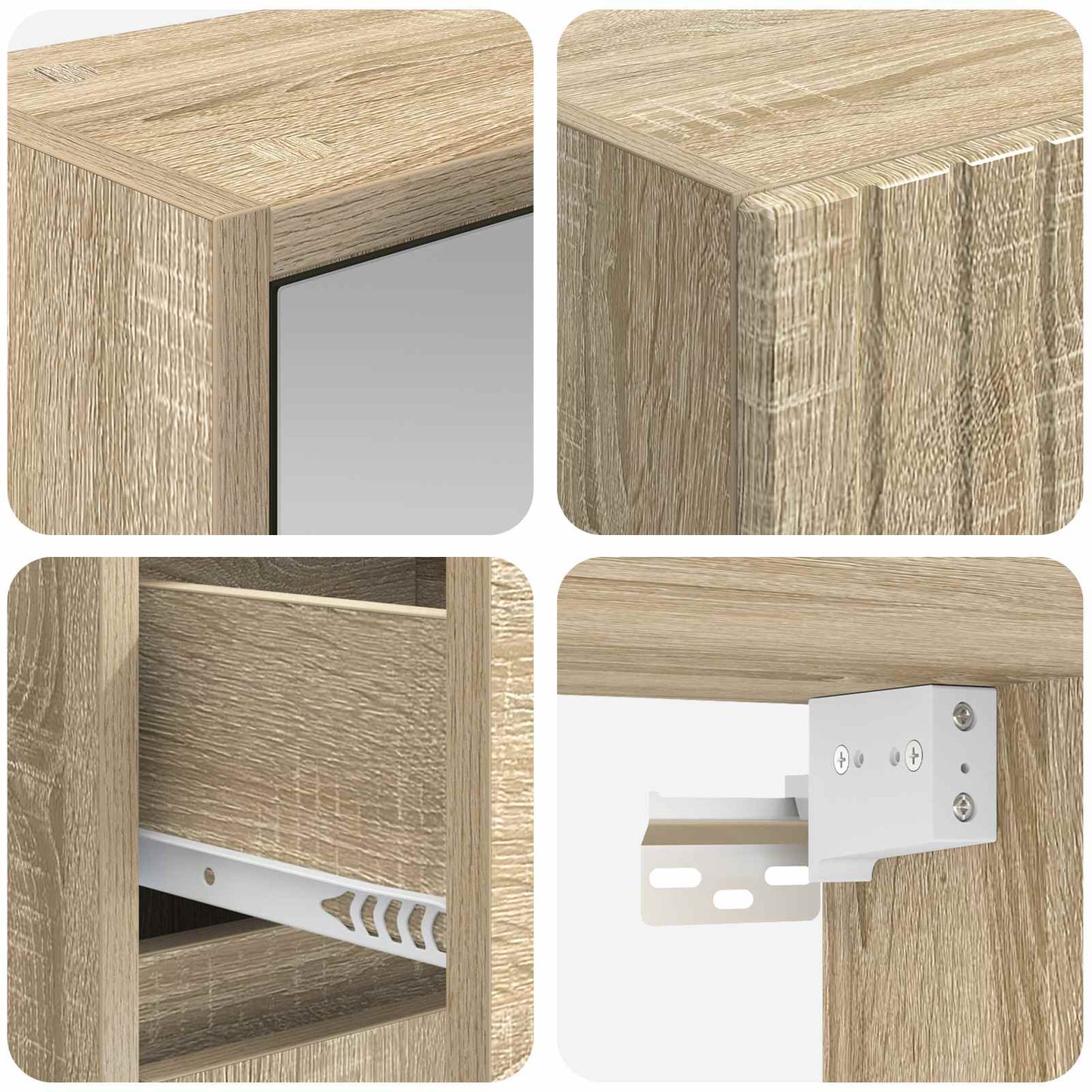 vidaXL Bathroom Furniture Set 4 pcs Sonoma Oak