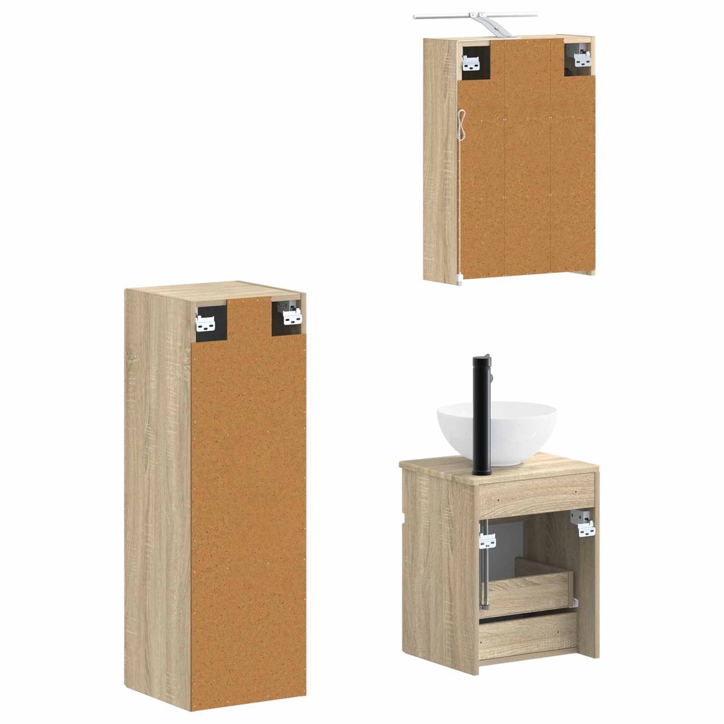 vidaXL Bathroom Furniture Set 4 pcs Sonoma Oak