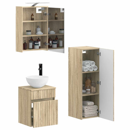 vidaXL Bathroom Furniture Set 4 pcs Sonoma Oak