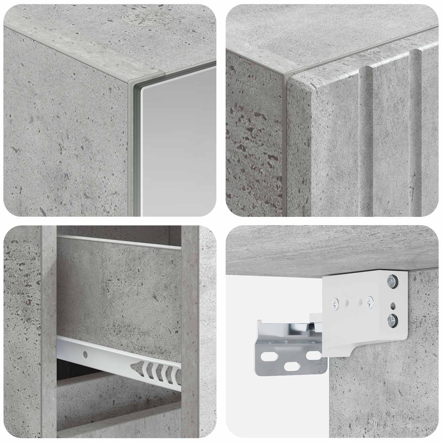 vidaXL Bathroom Furniture Set 4 pcs Concrete Grey