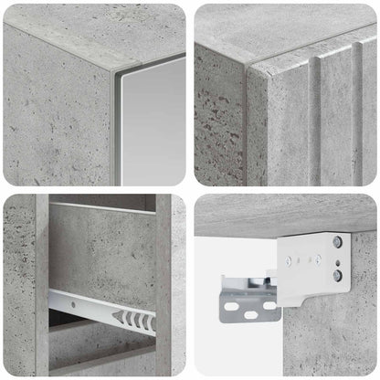 vidaXL Bathroom Furniture Set 4 pcs Concrete Grey
