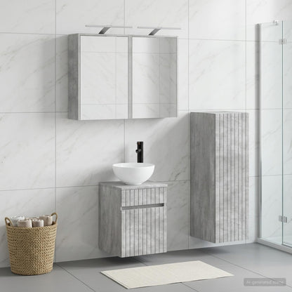 vidaXL Bathroom Furniture Set 4 pcs Concrete Grey