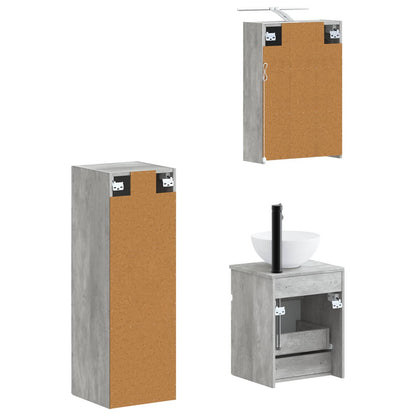 vidaXL Bathroom Furniture Set 4 pcs Concrete Grey