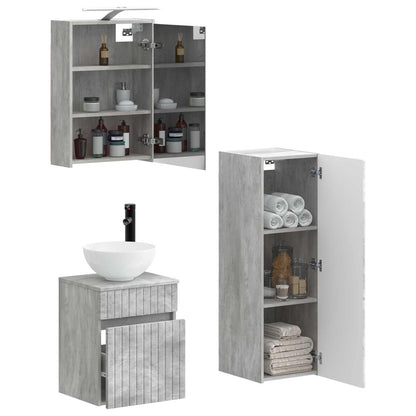 vidaXL Bathroom Furniture Set 4 pcs Concrete Grey