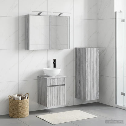 vidaXL Bathroom Furniture Set 4 pcs Grey Sonoma