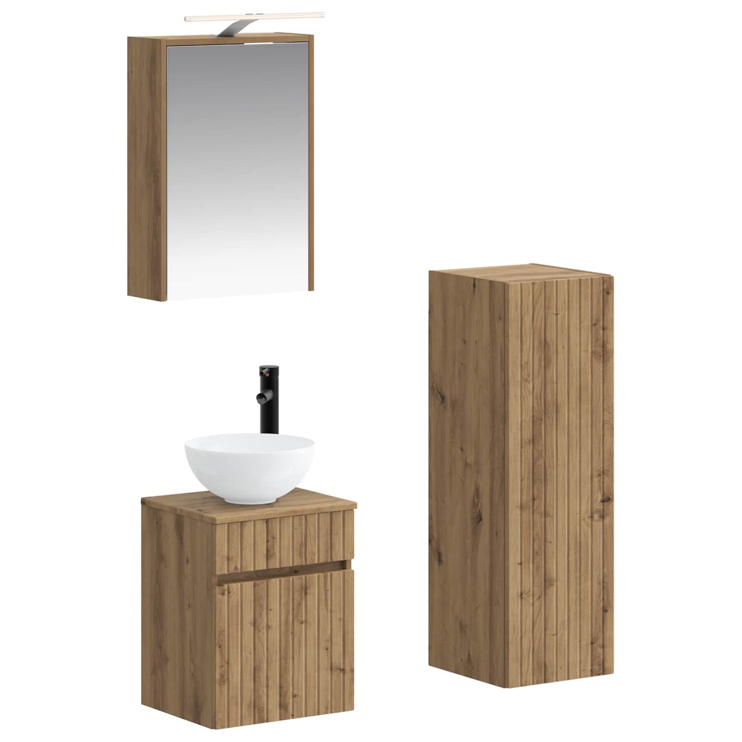 vidaXL Bathroom Furniture Set 4 pcs Artisan Oak